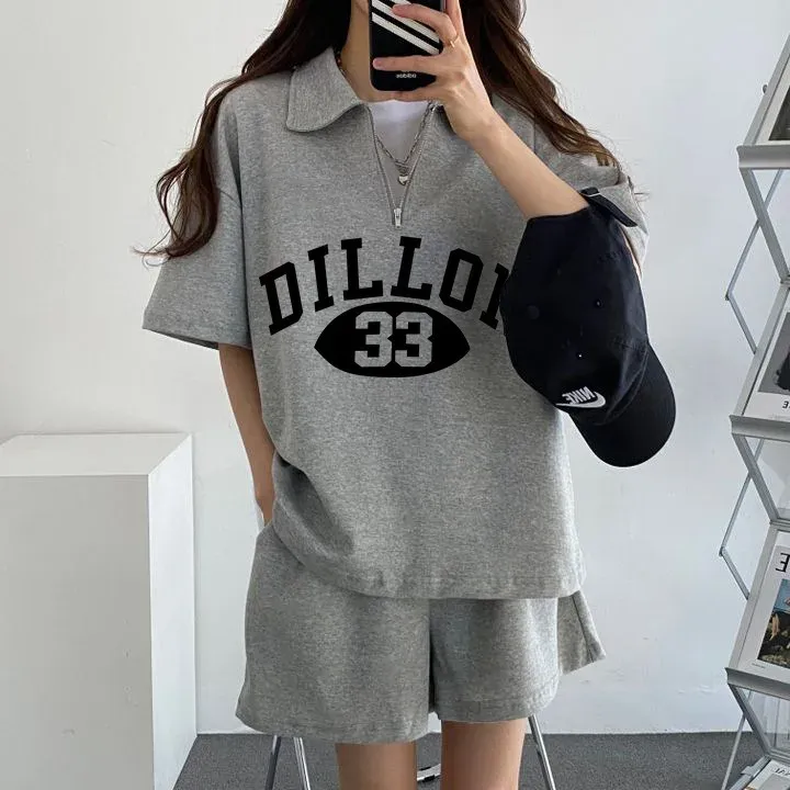 Casual Age-Reducing Fashionable Cotton Salt System 2-Piece Set Petitesuit Women's 2024 New Campus Style Short Sleeves