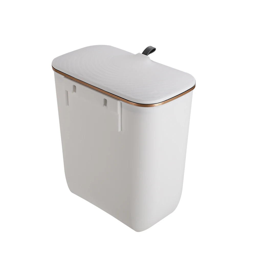 Kitchen Bathroom Hanging Waste Bin with Lid Wall Mounted Garbage Can for Cabinet Under Sink Waste Garbage Compost Bin: 3 - 5 Days Free Delivery Only UK