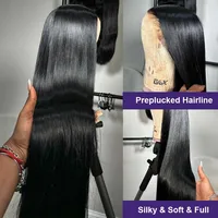 30 40 Inch 250 Density Bone Straight 13X6 Hd Lace Frontal Wig 13X4 Transparent Lace Front Pre Plucked 100% Human Hair For Women 2