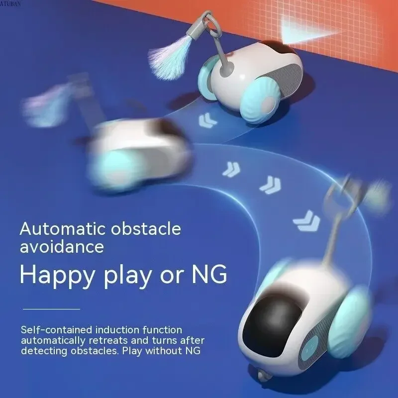 Cat Toy Pet Toy Remote Smart Cat Toy Active Rolling Car with Replaceable Car Rechargeable Wicked Car for Indoor Cats/Kitten Small Dogs
