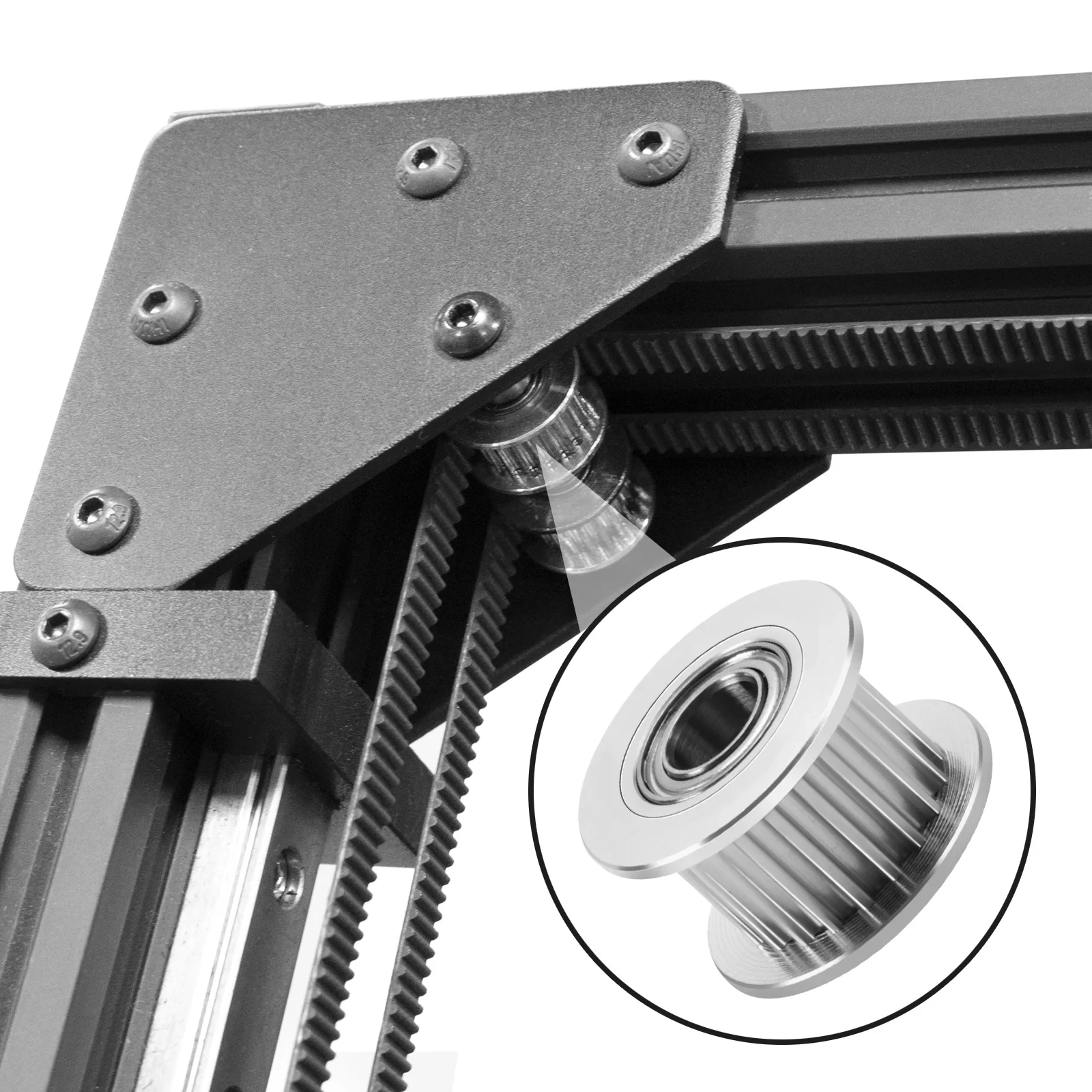 Enhanced Idler Pulley for 6mm Wide Timing Belt, 5mm ID, 16mm OD, 10mm Height