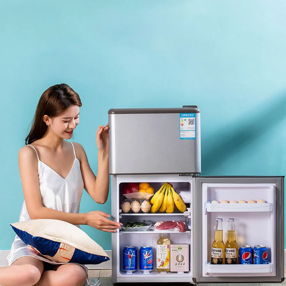 68L Household Small Dormitory Rental With Double Door Freezer Refrigerator Mini Refrigerator 0-18℃ Rapid Cooling  BCD-68S138E