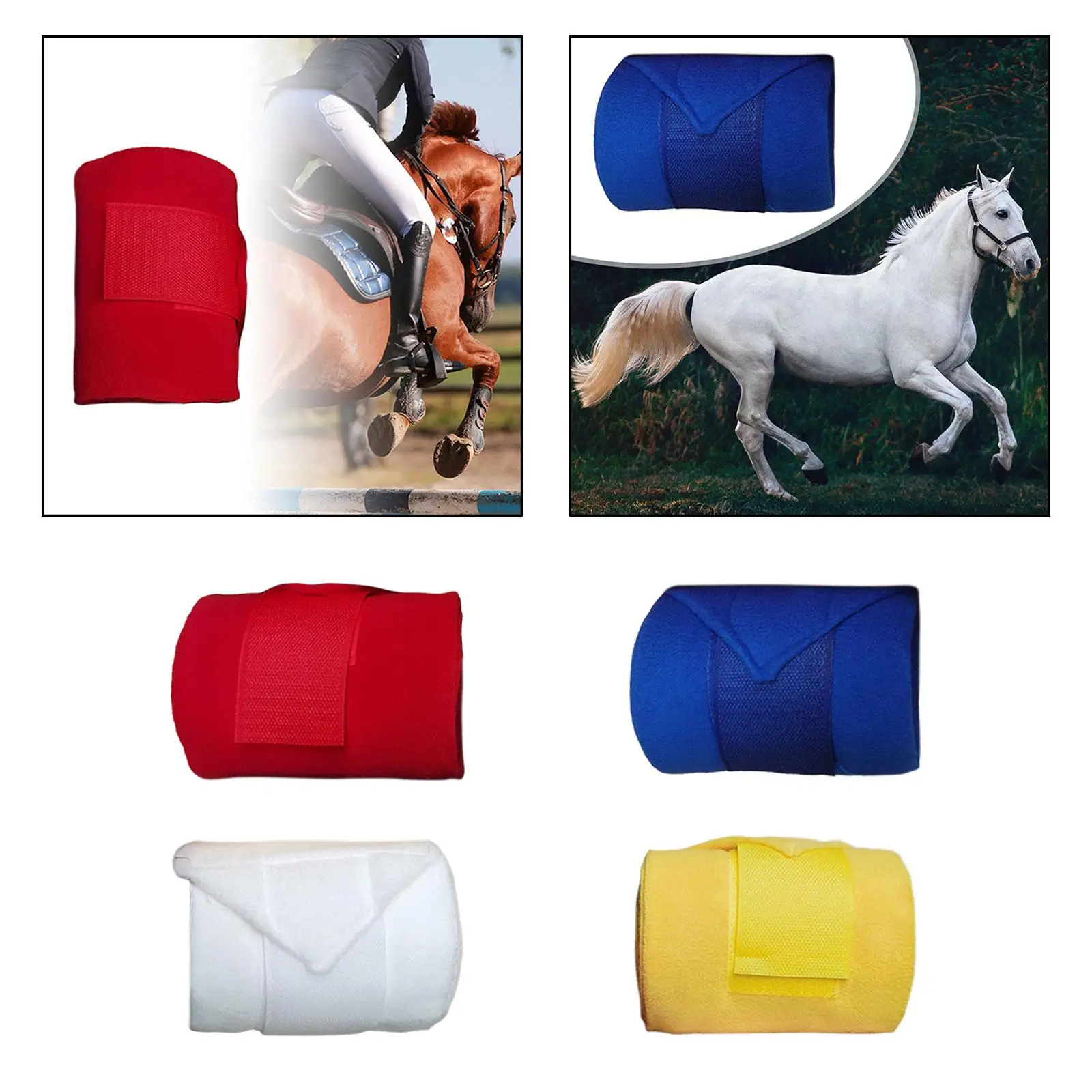 4Pcs Horse Leg Wraps Leg Guards Fleece Leg Wraps Leg Protection Wraps for