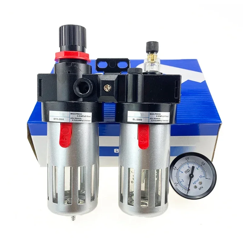 

Metal Cover BFC2000 3000 4000 1/4 3/8 1/2 Air Compressor Oil Water Separator Filter Regulator Preparation Unit FRL Combination