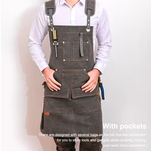 

Durable Goods Heavy Duty Unisex Canvas Work Apron with Tool Woodworking Art Picnic Grilling Gardening Technician Aprons