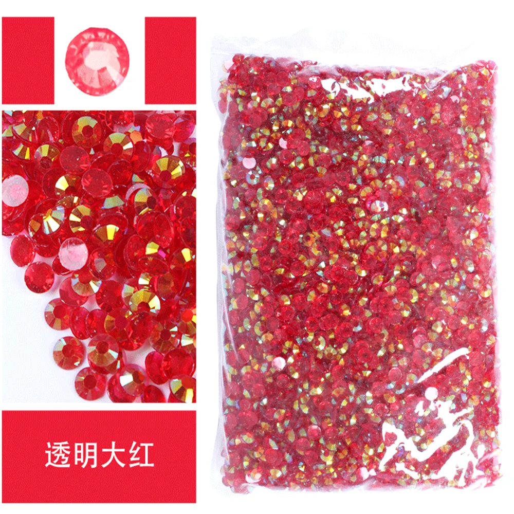 Vibrant Jelly AB Color FlatBack Resin Rhinestones for Nail Art and Garment Embellishment