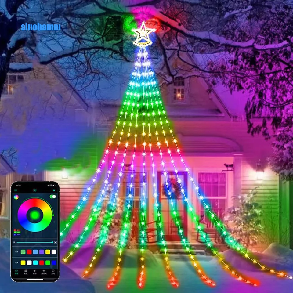 RGB-Outdoor-Christmas-Decoration-light-Smart-APP-Control-USB-LED-Tree ...
