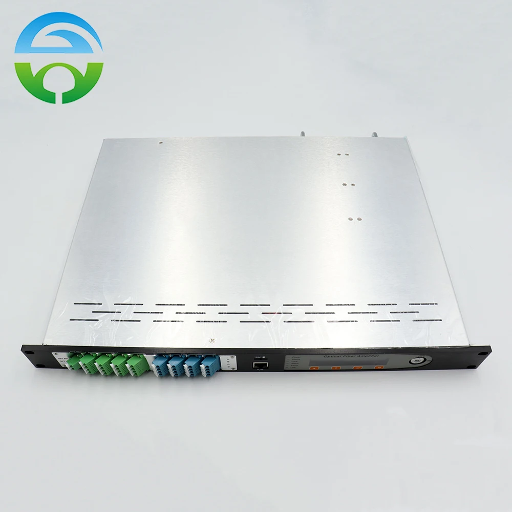 1550nm CATV Optical Amplifer 16x22dBm With WDM LC/APC Dual Power Supply EDFA