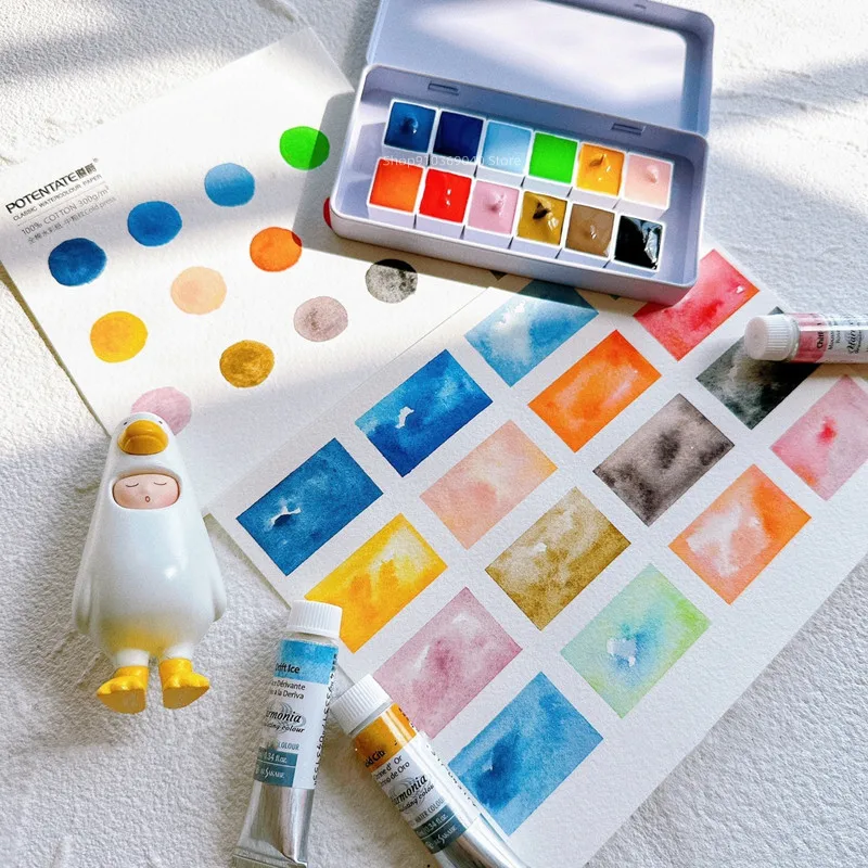 日本国産 縄ヶ原 新層化カラー 12色 沈降色 水彩絵の具 サブ