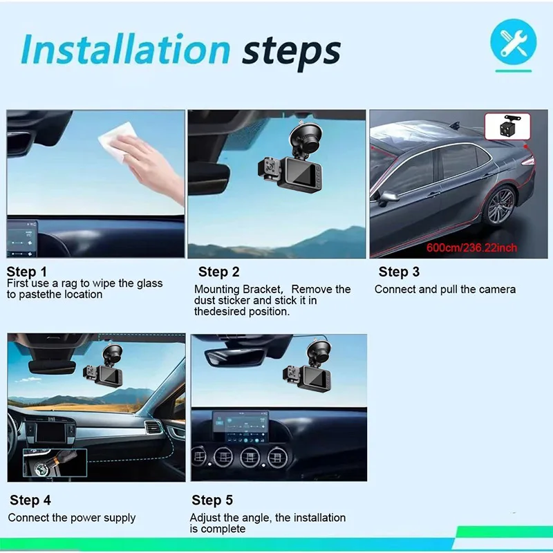 New 3Lens Car DVR 1080P Dash Cam for Cars Car Dvr WIFI Car Camera Video Recorder Rear View Camera for Vehicle Parking Monitor