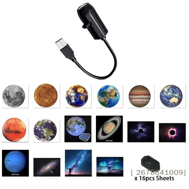 ⚑USB Ceiling Moon Earth Projection Atmosphere Light Starry Sky Lamp Night Light Romantic Bedroom Decoration Galaxy Projector