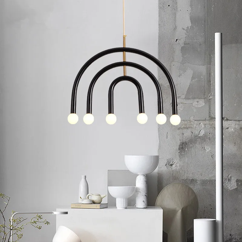 

Colorful Metal Bedroom Luminaire Suspension Ins Beautiful Rainbow E14 Home Pendant Lamp Kitchen Dining Room Lighting Fixtures