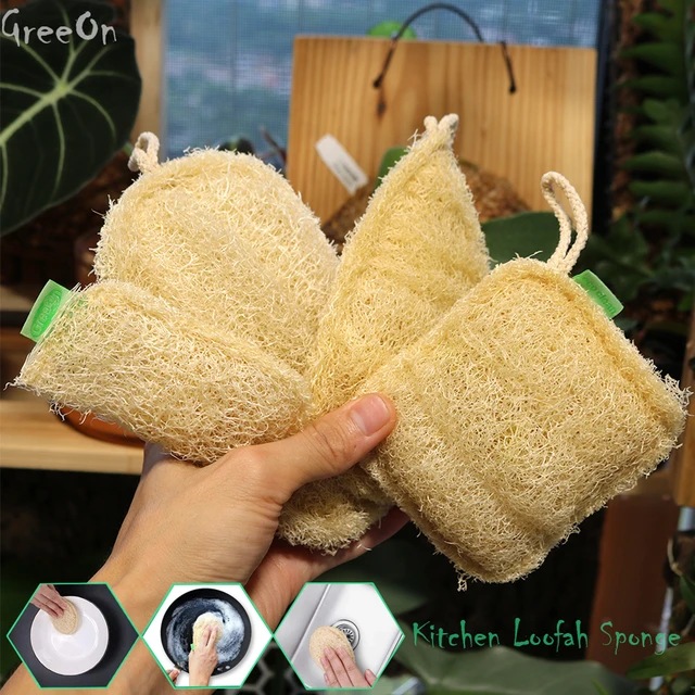 4 pezzi spugna di Luffa naturale Eco Luffa lavastoviglie Scrubber da cucina  spugna magica per la pulizia fatta a mano multistrato Soft Clean Pad -  AliExpress