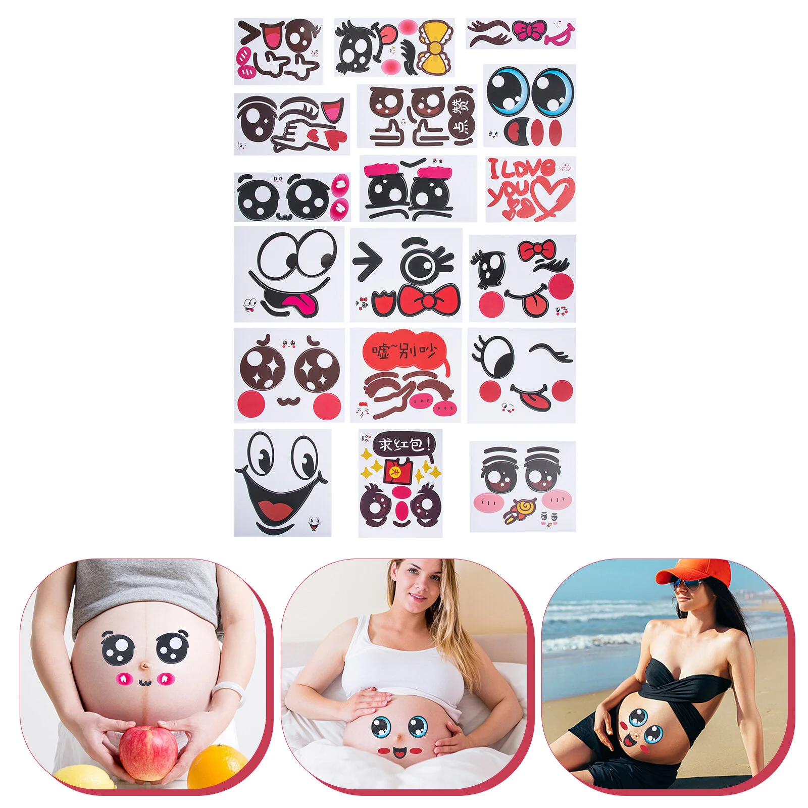 

9 Sheets Decorate Maternity Gifts Bump Belly Decals Sticker Pregnant Woman Stickers Pregnancy Women