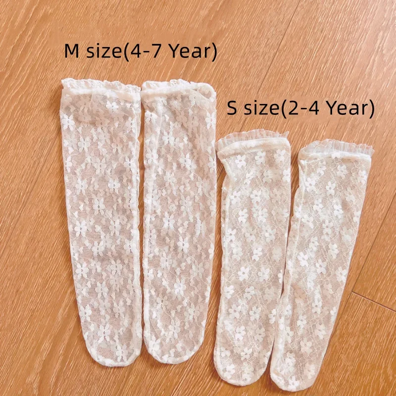 Summer Kids Girl Sock Retro Lace Ruffle Hollow Lovely Calf Sock for Children Girl Thin Breathable Frilly Princess Sock Kid Stuff 3