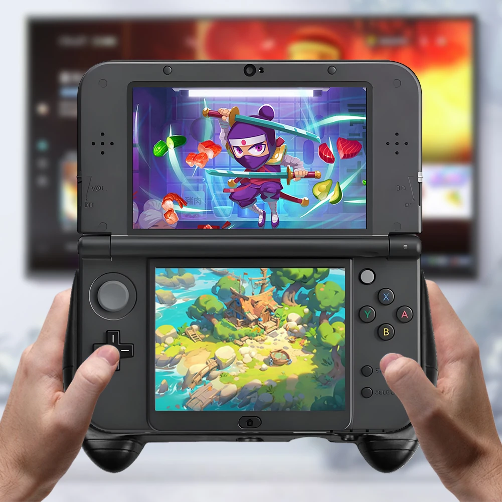 닌텐도 뉴 3DS XL LL용 핸드 그립 핸들 스탠드, 킥스탠드 컨트롤러 그립 케이스 보호 커버 스킨 핸드 그립 홀더