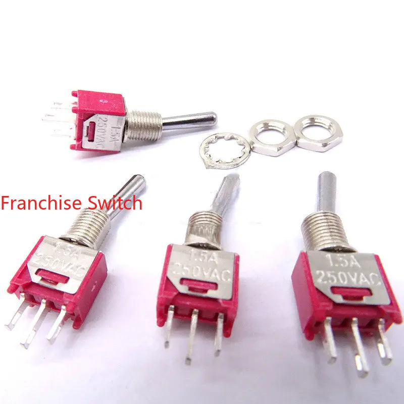

5PCS Small Shaking Head Toggle Switch 3-pin 2-speed 1.5A 250VA Button TS-4-SEBQ-H
