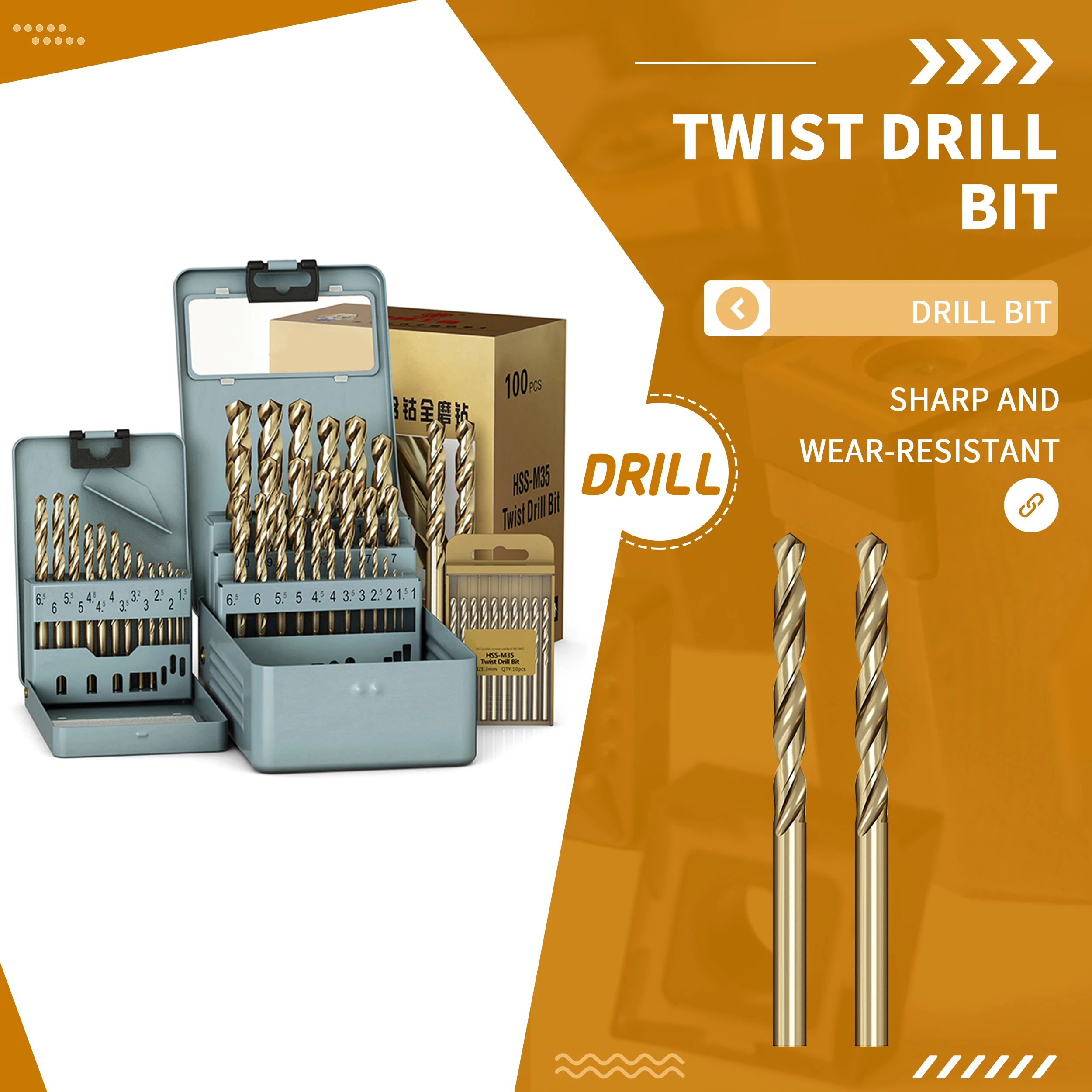 M35 Containing Cobalt Twist Drill Bits Stainless Steels Special Set