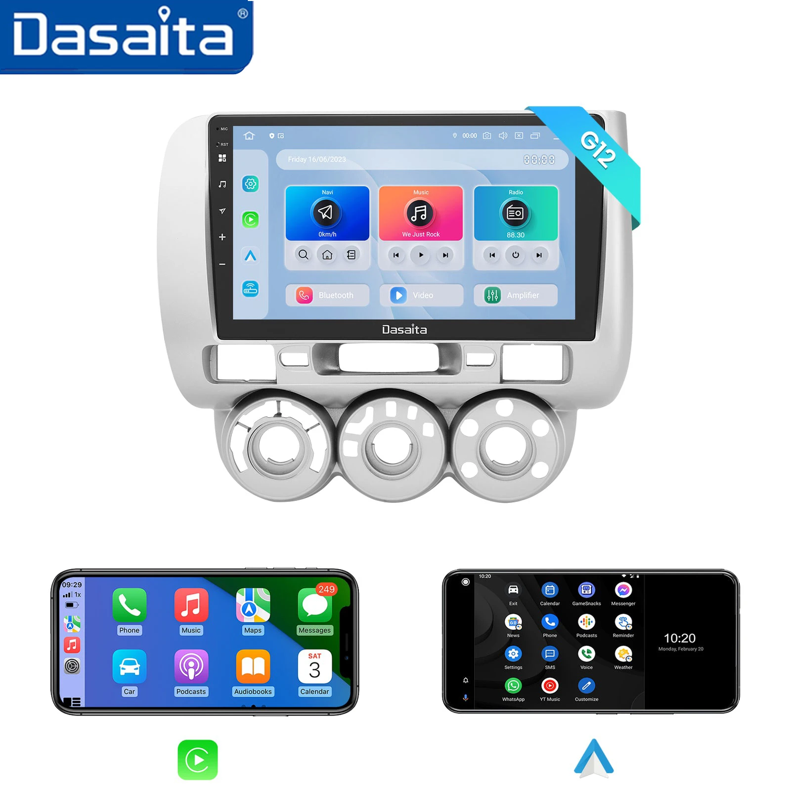 

Dasaita G12 for Honda Fit Jazz 2004 2005 2006 2007 Qualcomm 665 9" Screen Carplay Android Auto Radio Car Stereo Multimedia