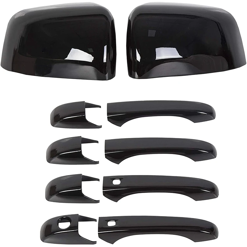 

Black Mirror Covers + Door Handle Covers for 2011-2020 Jeep Cherokee