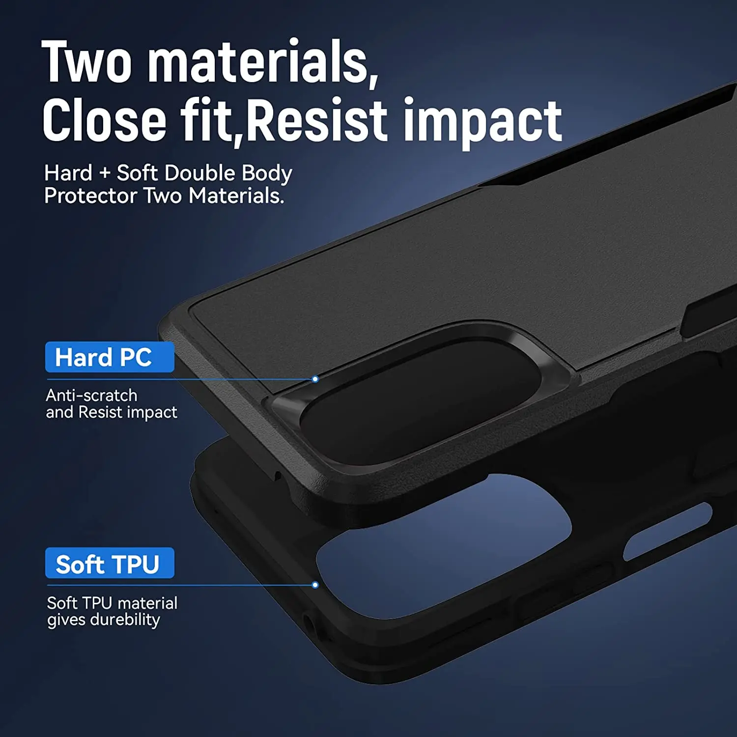 Rugged Dual-Layer Shockproof Protective Case with Screen Protector