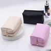 Girls Cute Solid Cosmetic Bag PU Leather Makeup Handbag Women Travel Toiletry Storage Pouch Waterproof Organizer Make Up Case 4