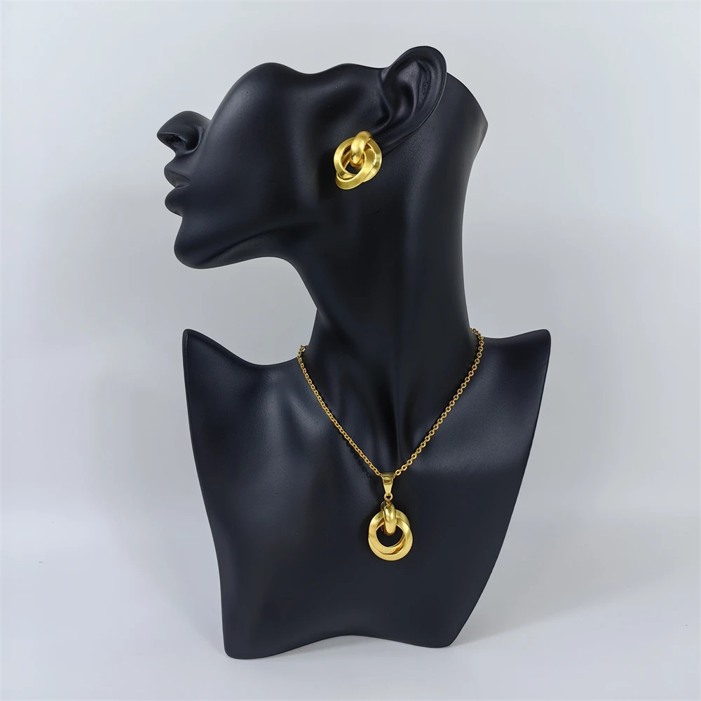 

Jewelry4you Fashion Unique Pendant with Earrings for Women Daily Wear Necklace Set