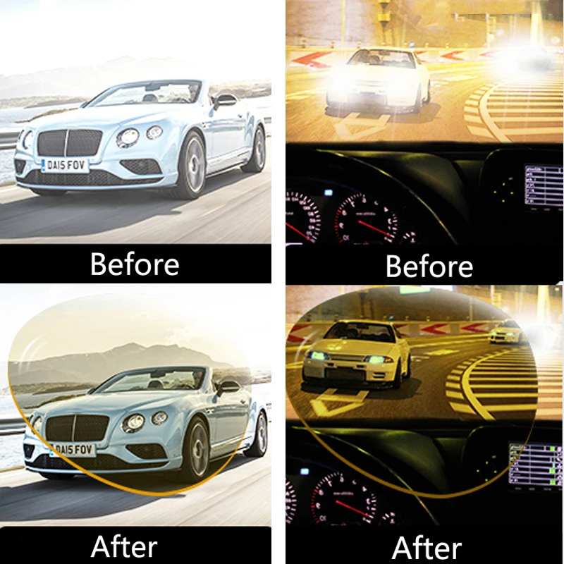 Day Night Car Vision Driver's Eyewear For Man Anti Glare Evening Goggles ABS Enhanced Light Sunshade Ride Glasses Car Accessorie