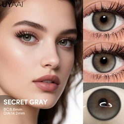 Enhanced Fashionable Colored Contact Lenses in Beauty Green and Natural Brown (Secret Gray)