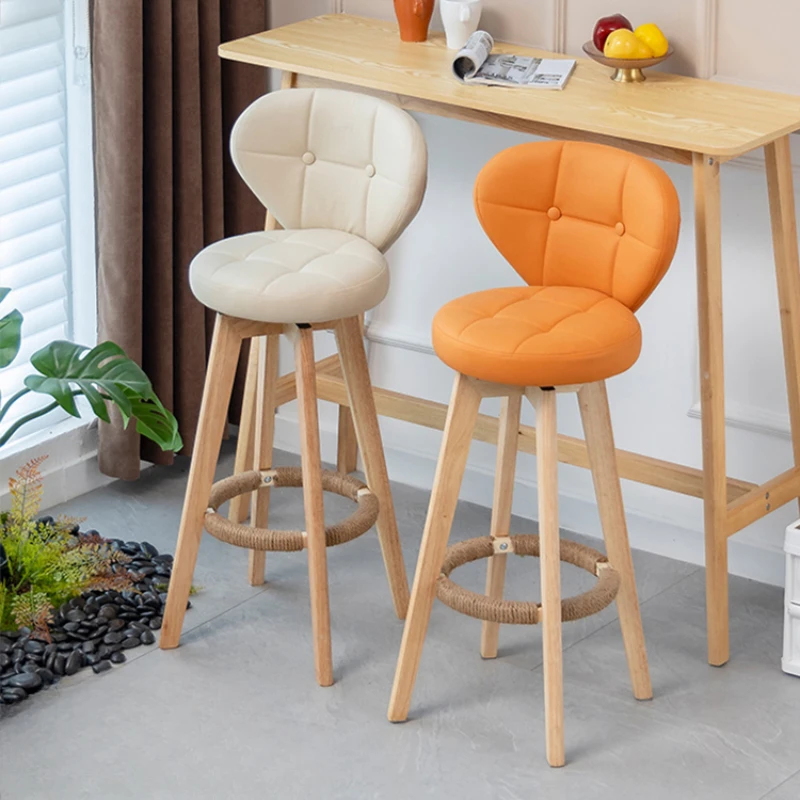 Wood Style Bar Chairs Modern Lounge High Quality Bar Stools Designer Counter Taburetes Para Barra Salon Furniture