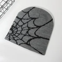 Knitting Spider Web Design Hat Skullies Beanies for Men Women Pullover Pile Cap Y2k Goth Warm Beanie Hats New Hip-hop Street Cap - Image 5
