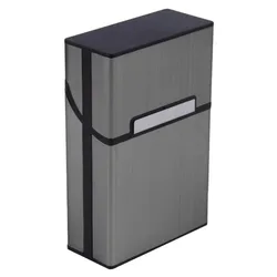 Compact Aluminum Cigarette Storage Case - Holds 20 King Size Cigarettes (Black)