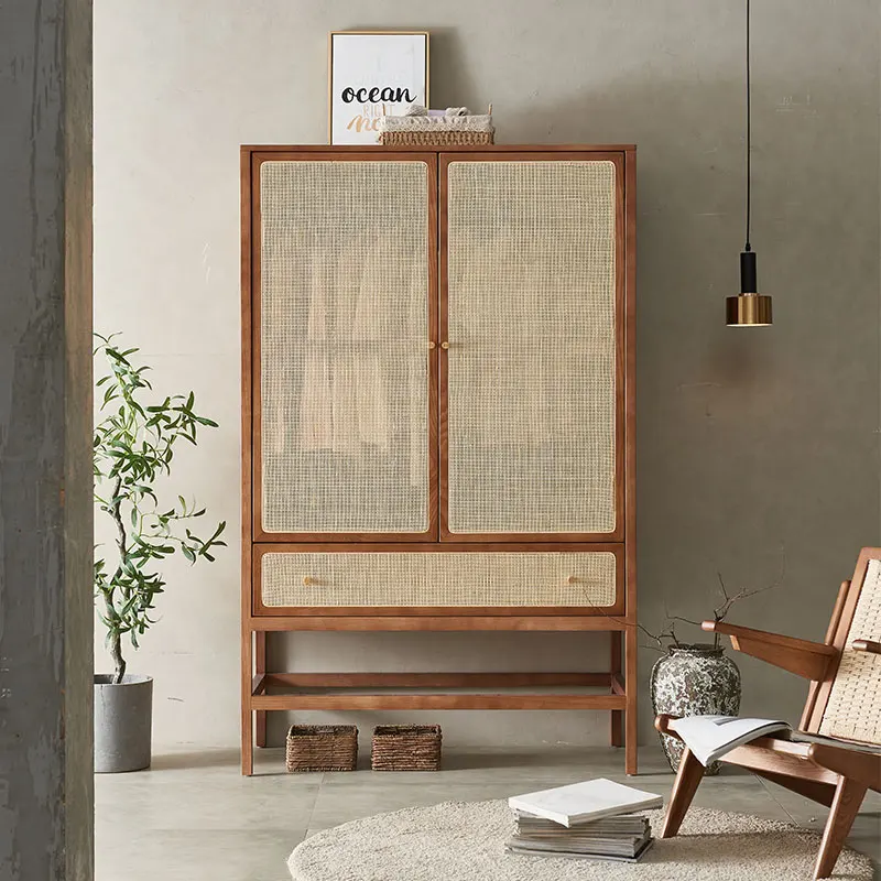 

Clothing Rack Wardrobe Rattan Designer Salon Stands Bookshelf Nightstands Switch Closet Clothes Garderobe Japanese Furniture