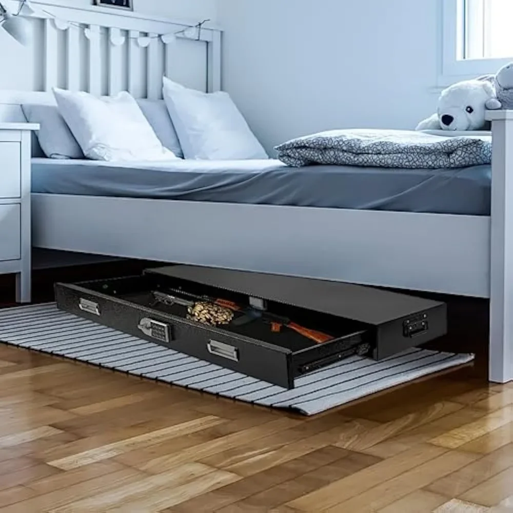 Under Bed Gun Safen ,Car Trunk Gun Storage,Long Rifle Safes for Home AR Rifle and Pistols, Horizontal and Vertical Gun Safe 3