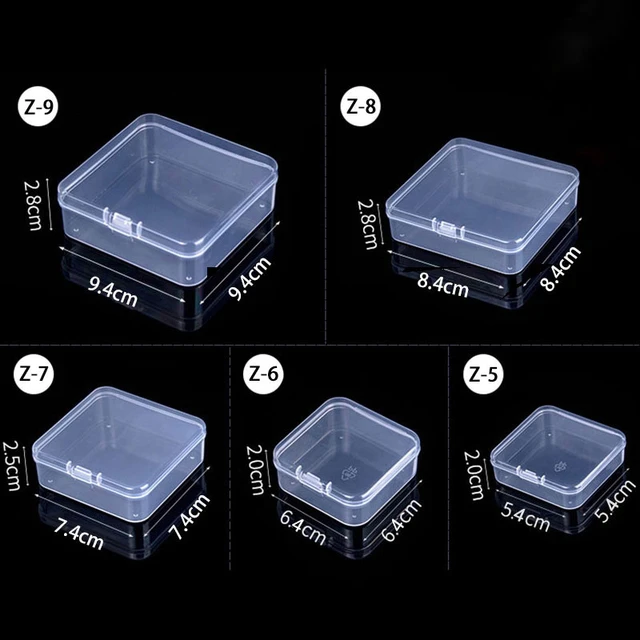 10pcs Mini Small Case PP Transparent Plastic Storage Box Pack boxes DIY  Making Screw Parts Manicure Nail Material Accessories