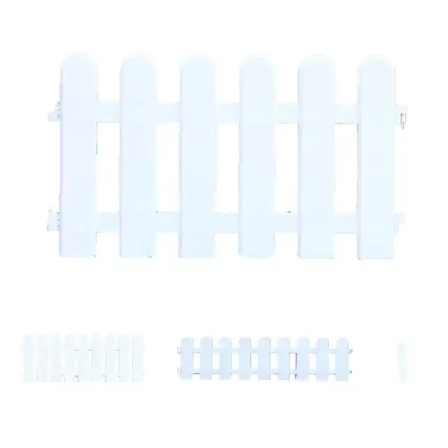 Fehér Edgings Kerti Piket Kerítés Díszítő Füves Gyep Virágágyak Növényi Szegélyek Beltéri És Kültéri Villákhoz - Image 2