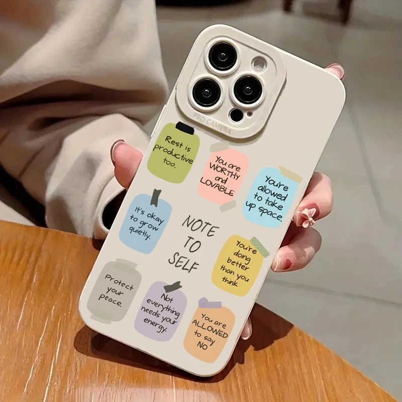 Note To Yourself Pattern Shockproof Silicone Phone Case