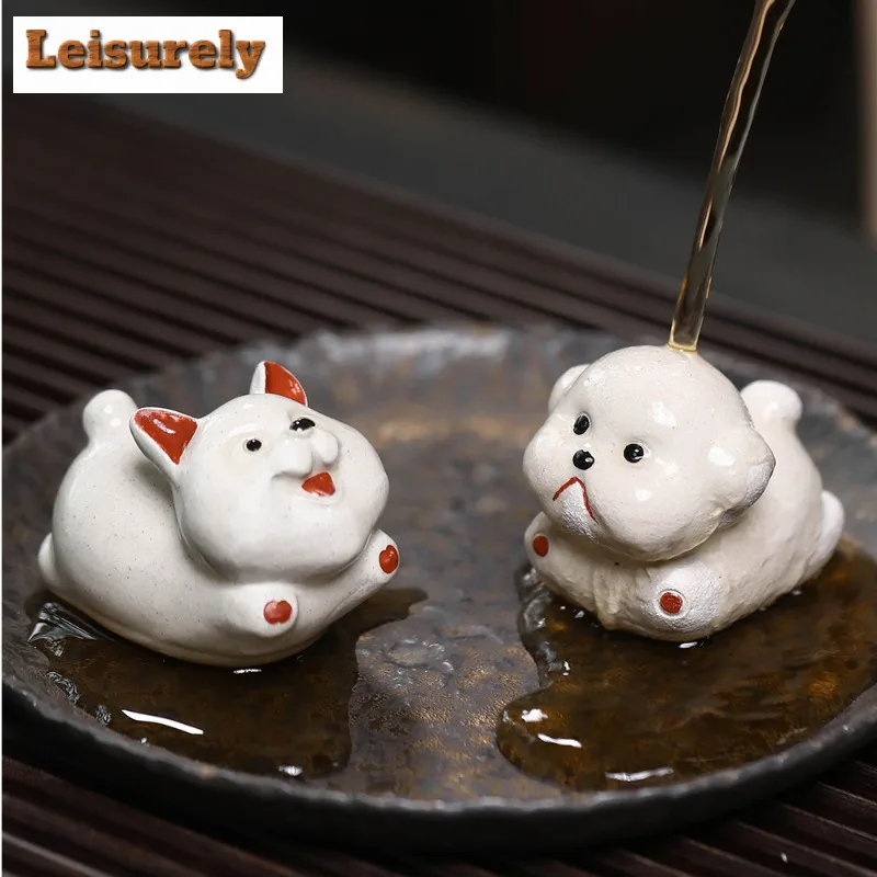 Wealth Puppy Purple Clay Fly Puppy Tea Pet Japanese Tea Spirit Tea Figurine Play Toys Tea Zisha Statue Ornaments Can Be Raised