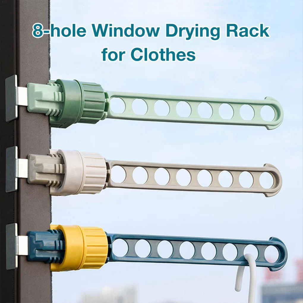 

Portable 8 Holes Drying Rack Balcony Clothes Drying Rack Window Clothes Drying Rack Bathroom Drying Rack Indoor Space Saving