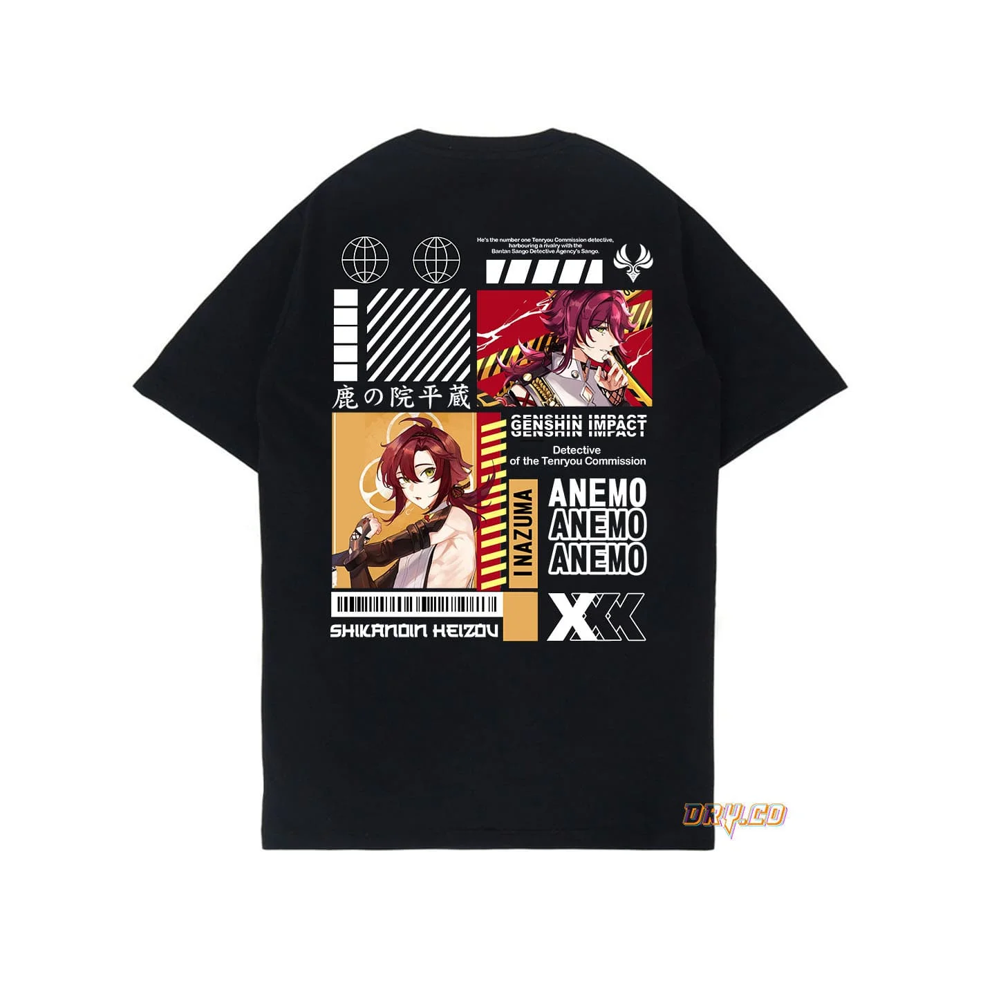 

Shikanoin Heizou Tee Kaos game genshin impact (INAZUMA) Unisex dryco.
