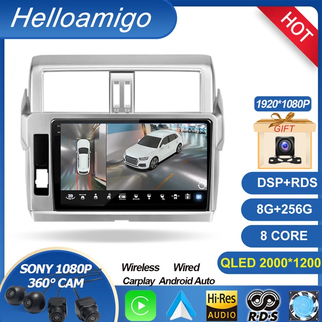 for Toyota Land Cruiser Prado 150 2013 2014 2015 2016 2017 GPS Car Radio Video Player Multimedia Headunit Android 14 2 din