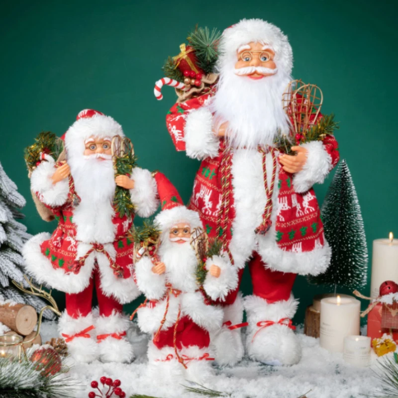 

60cm Santa Claus Doll Standing Big Santa Claus Doll Christmas Home Party Ornament New Year Gift Christmas Decorations 2023