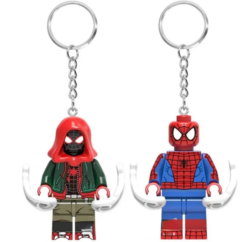 

Spiderman Superhero Parallel Universe Ultimate Gwen Cute Cartoon Figure Building Blocks Pendant Creative Personality Keychain