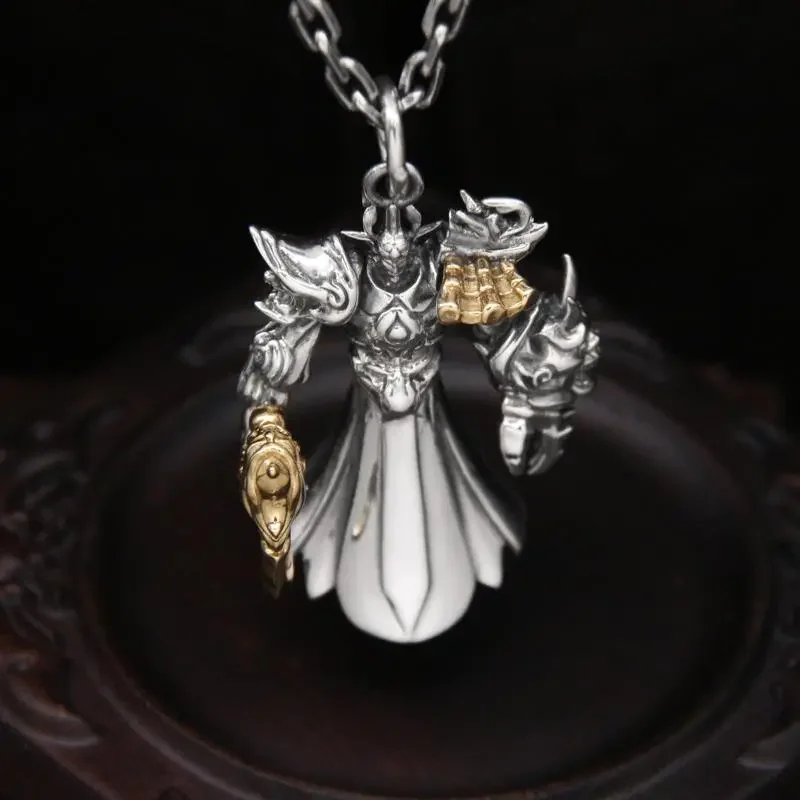 

New Retro Zhong Kui Hell Judge Pendant Long Hip-hop Punk Necklace Banquet Jewelry Accessories Gift