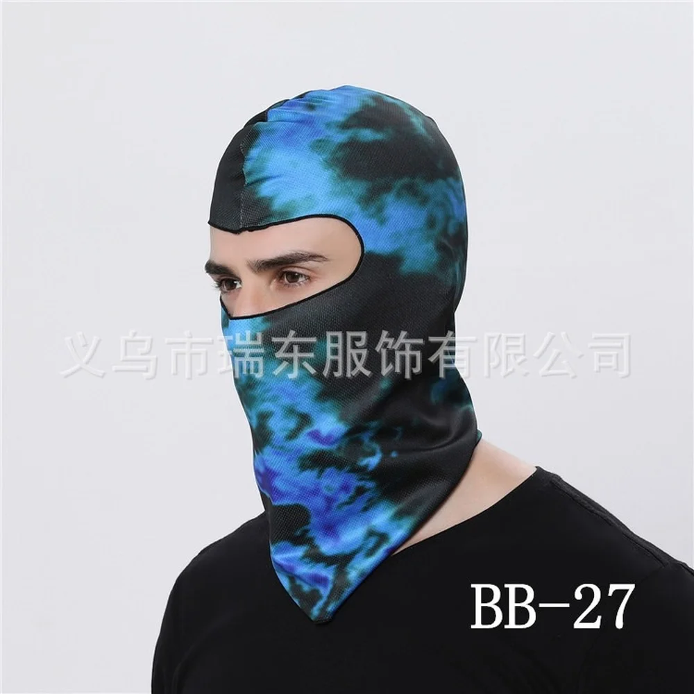 Men's Printed Balaclava Outdoor Motorcycle Riding Windproof Head Hood  Headgear Helmet Liner Beanie Face Mask Earflap Hat 2022