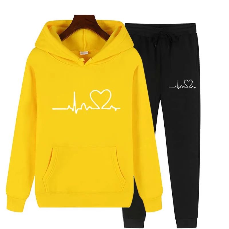 

Couple Autumn Hoodies Heart Print Hooded Sweatshirt Women's Spring Long-sleeved Lazy Style Loose Hooded Top y2kclothes sudaderas