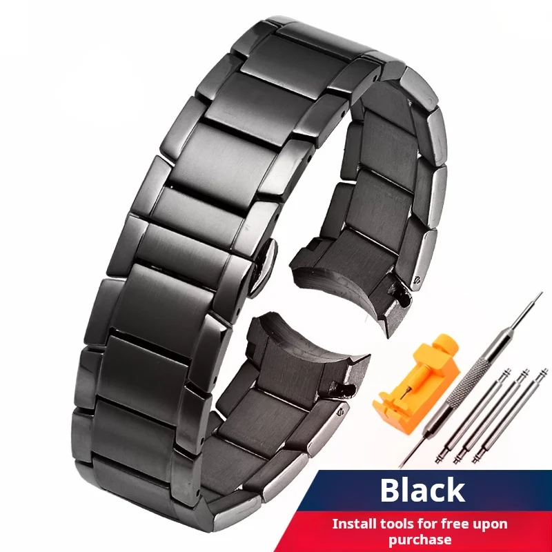 Stainless Steel Curved End Men's Watch Bracelet - 22mm