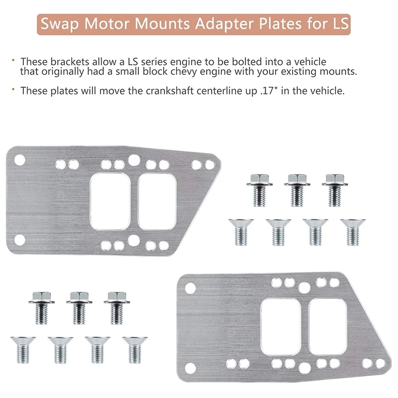 LS Swap Conversion Machined Aluminum Motor Mount Adapter Plates LS1 LS2