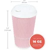 Disposable Coffee Cups With Lids - 16 oz To Go Coffee Cup (70 Pack). Large Travel Cups Hold Shape 2