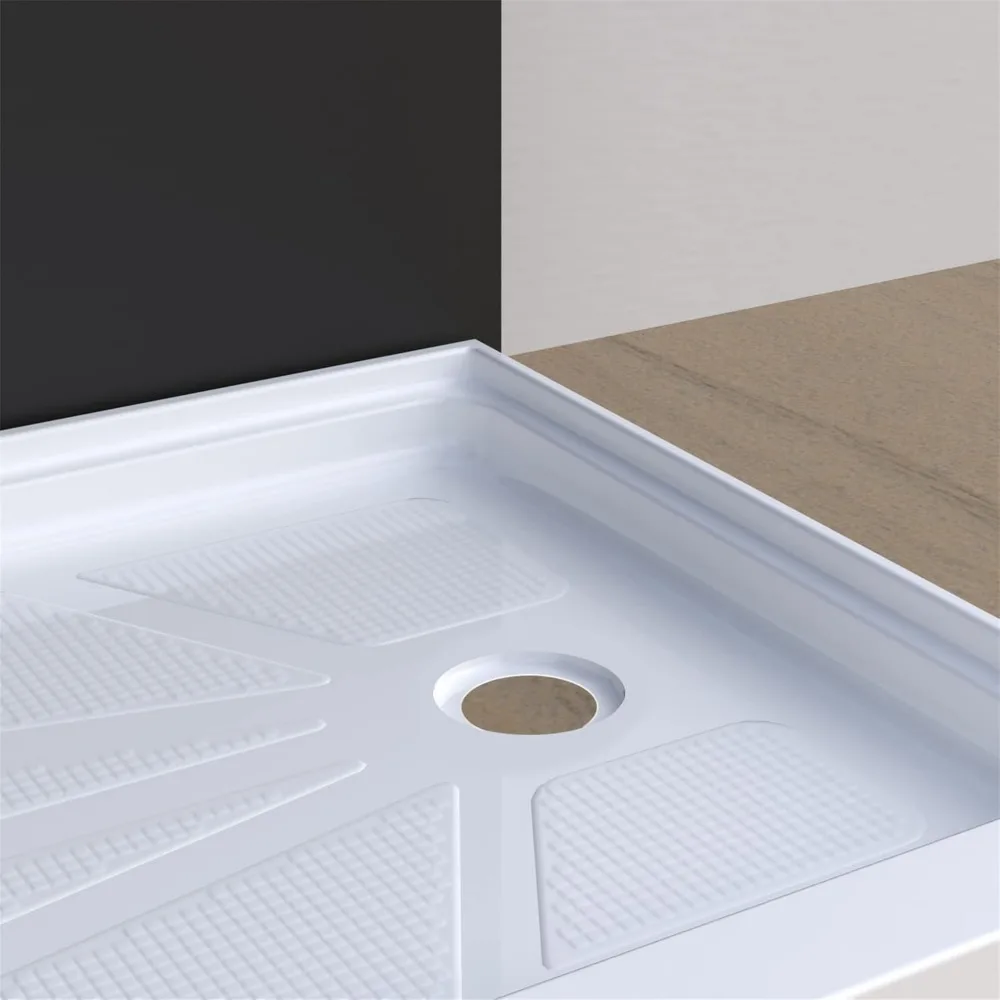 Right Drain Shower Base, with Slip Resistant Textured Surface, 60 in. L X 32 in. W Single Threshold Shower Pan